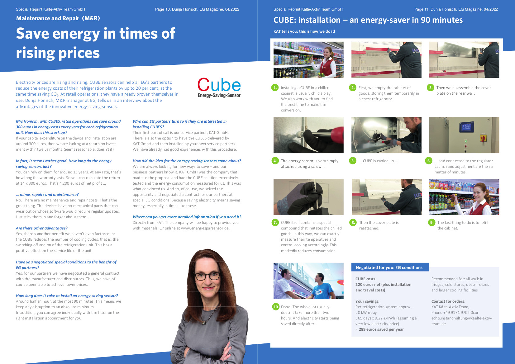Interview with Mrs. Dunja Honisch: Saving energy with rising electricity prices and installing CUBE in 90 minutes.